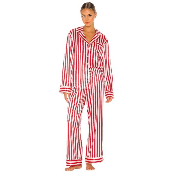 Show Me Your Mumu Classic PJ Set in Peppermint Stripe Medium New Womens Pajamas - Picture 1 of 14